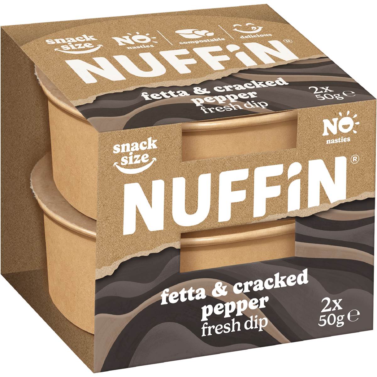 Nuffin Fetta & Cracked Pepper Dip 50g x 2 pack
