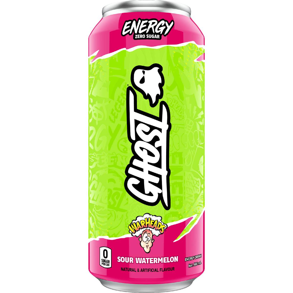Ghost Energy Zero Sugar Warheads Sour Watermelon Can