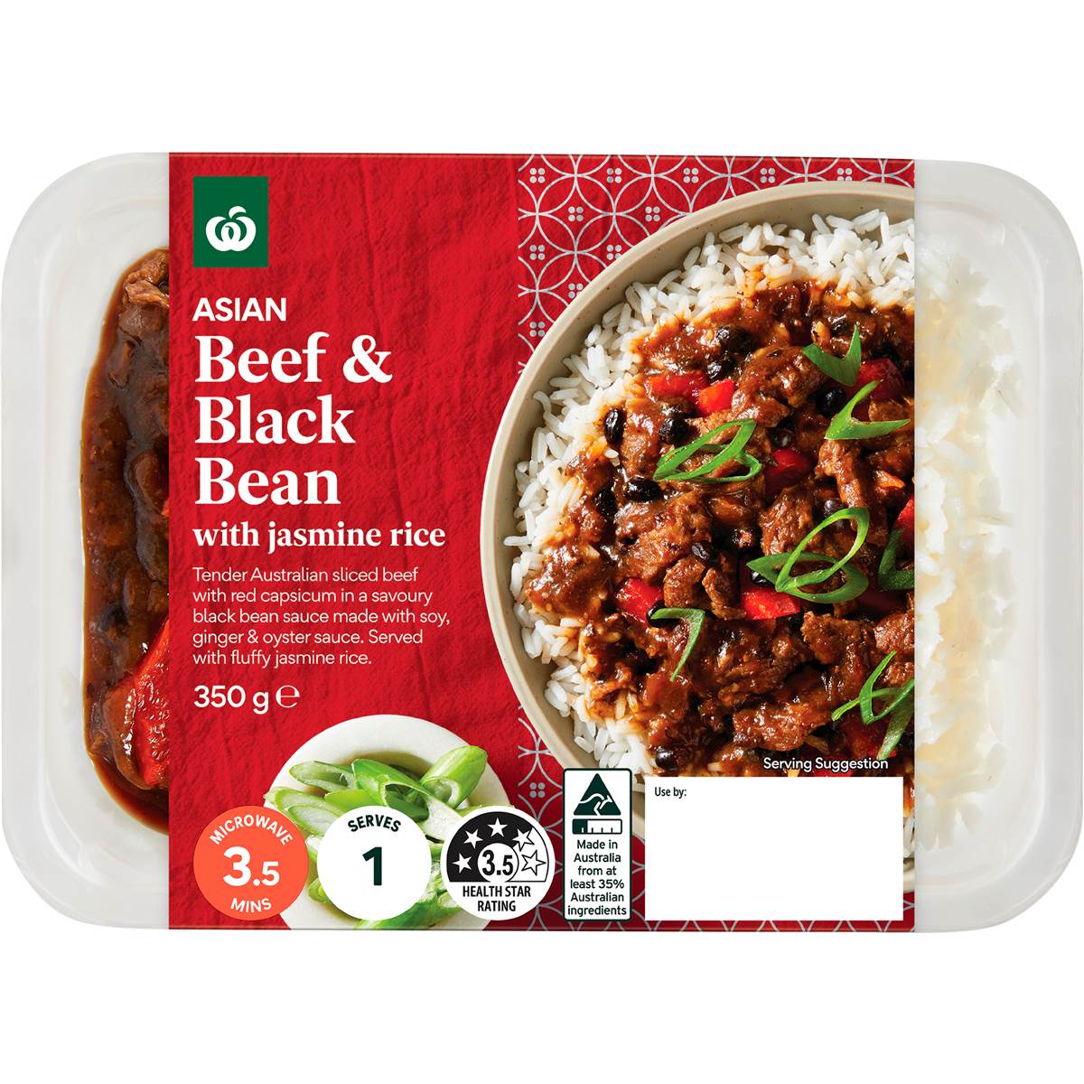Woolworths Beef & Black Bean With Rice 350g