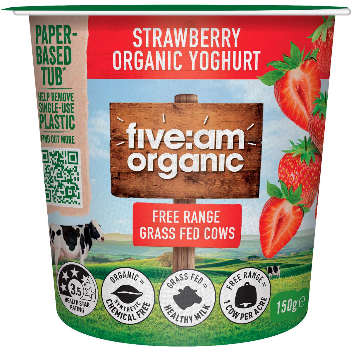 Five:Am Organic Yoghurt Strawberry
