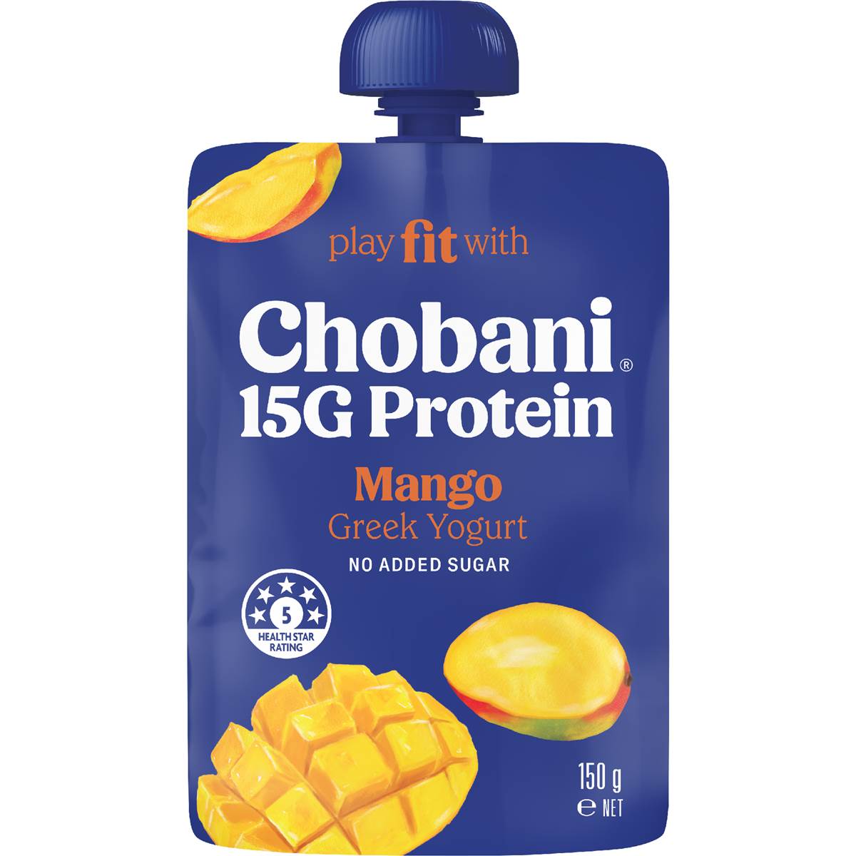 Chobani 15G Protein Greek Yogurt Mango Pouch 150g