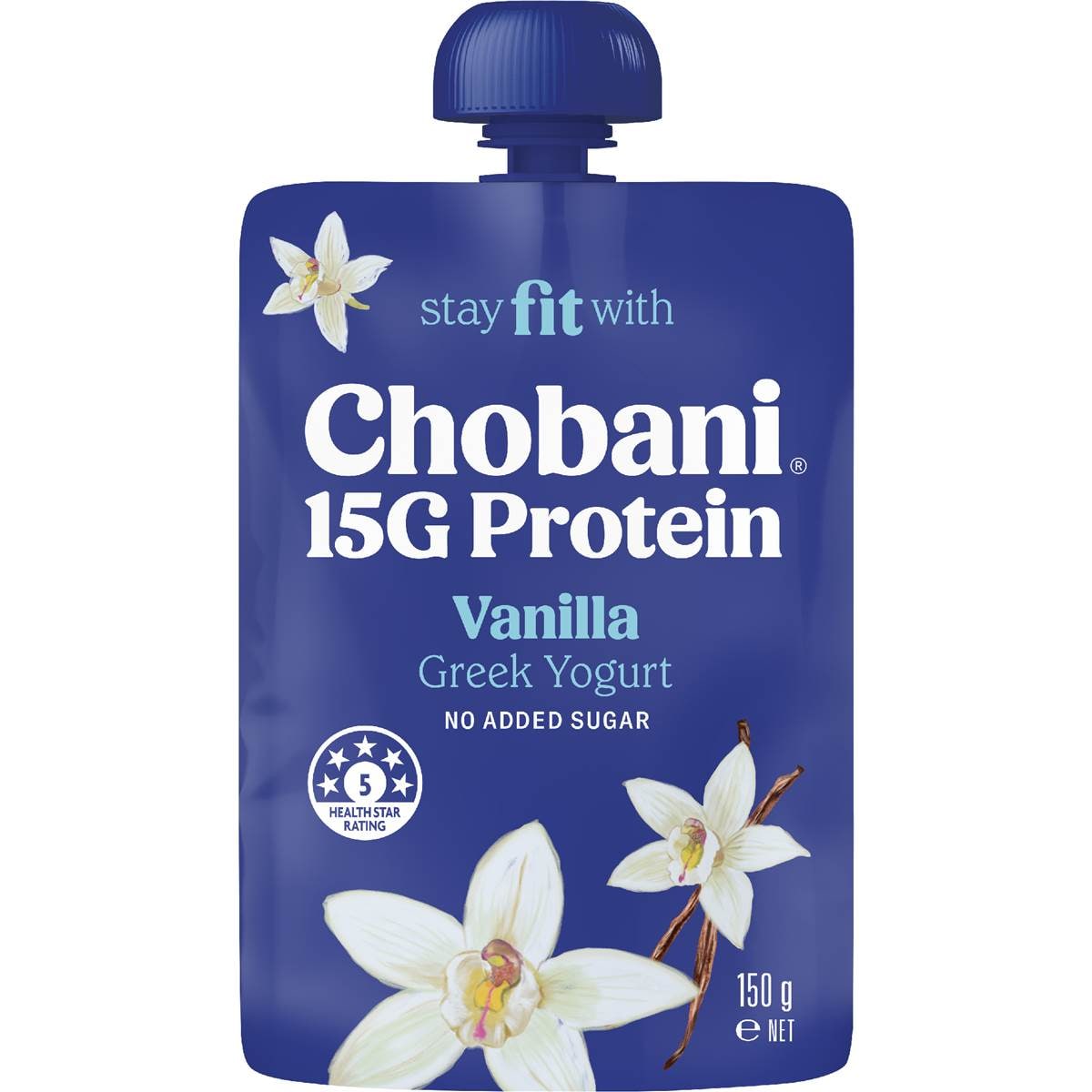 Chobani 15G Protein Greek Yogurt Vanilla Pouch 150g