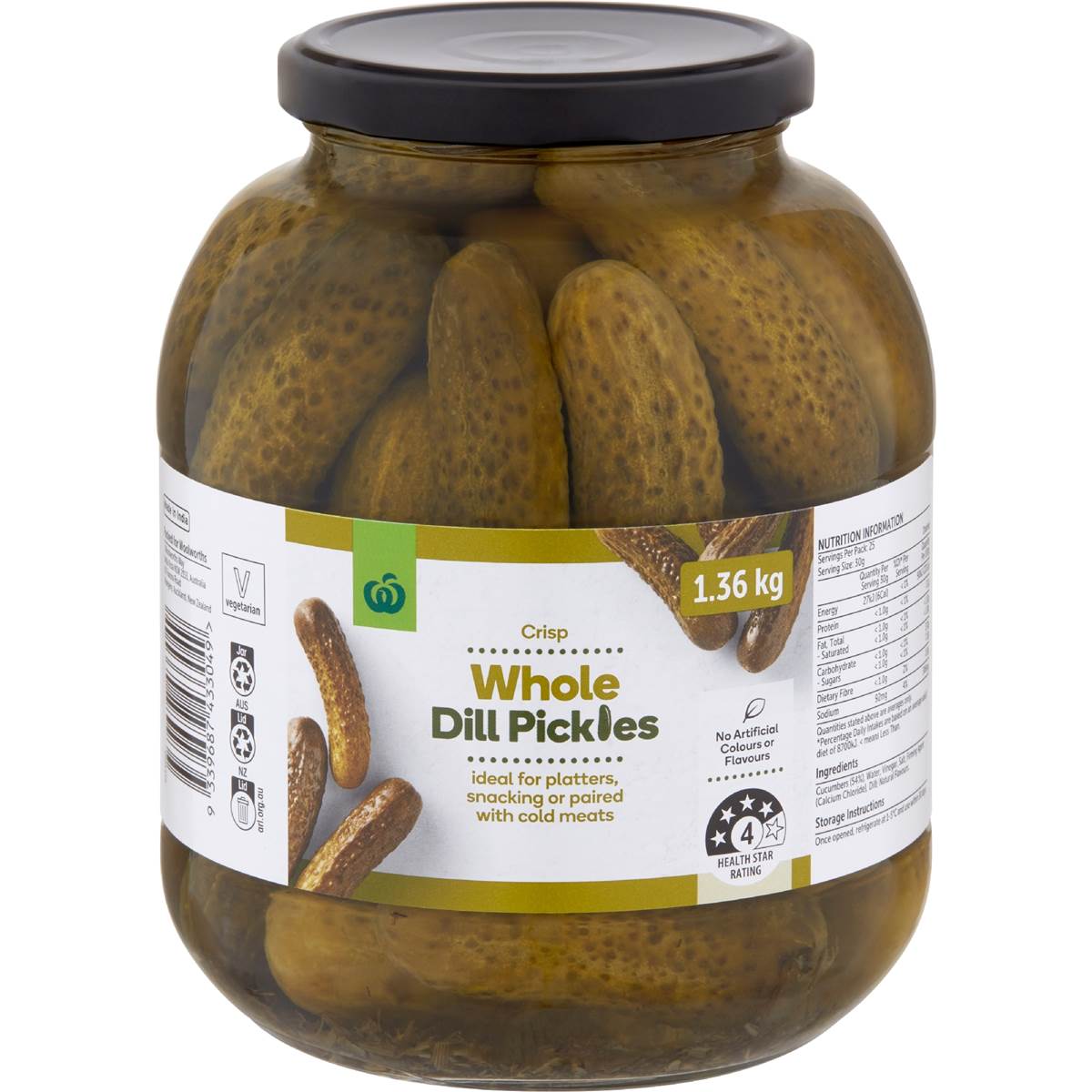 Woolworths Whole Dill Pickles