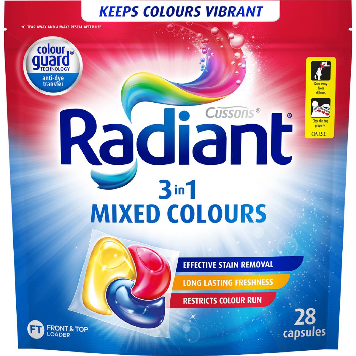 Radiant Mixed Colour Laundry Capsules 28 pack
