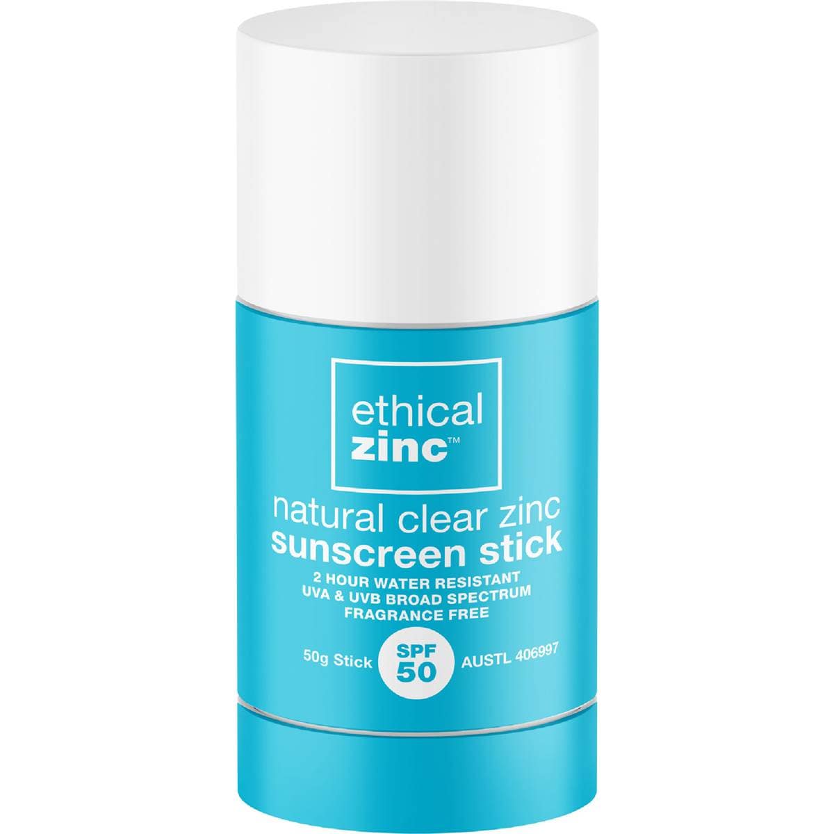 Ethical Zinc SPF 50 Natural Clear Zinc Sunscreen Stick 50g – Woolworths