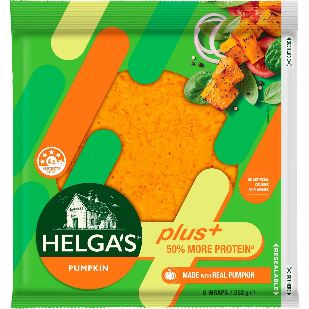 Helga's Plus Protein Pumpkin Wraps 6 pack