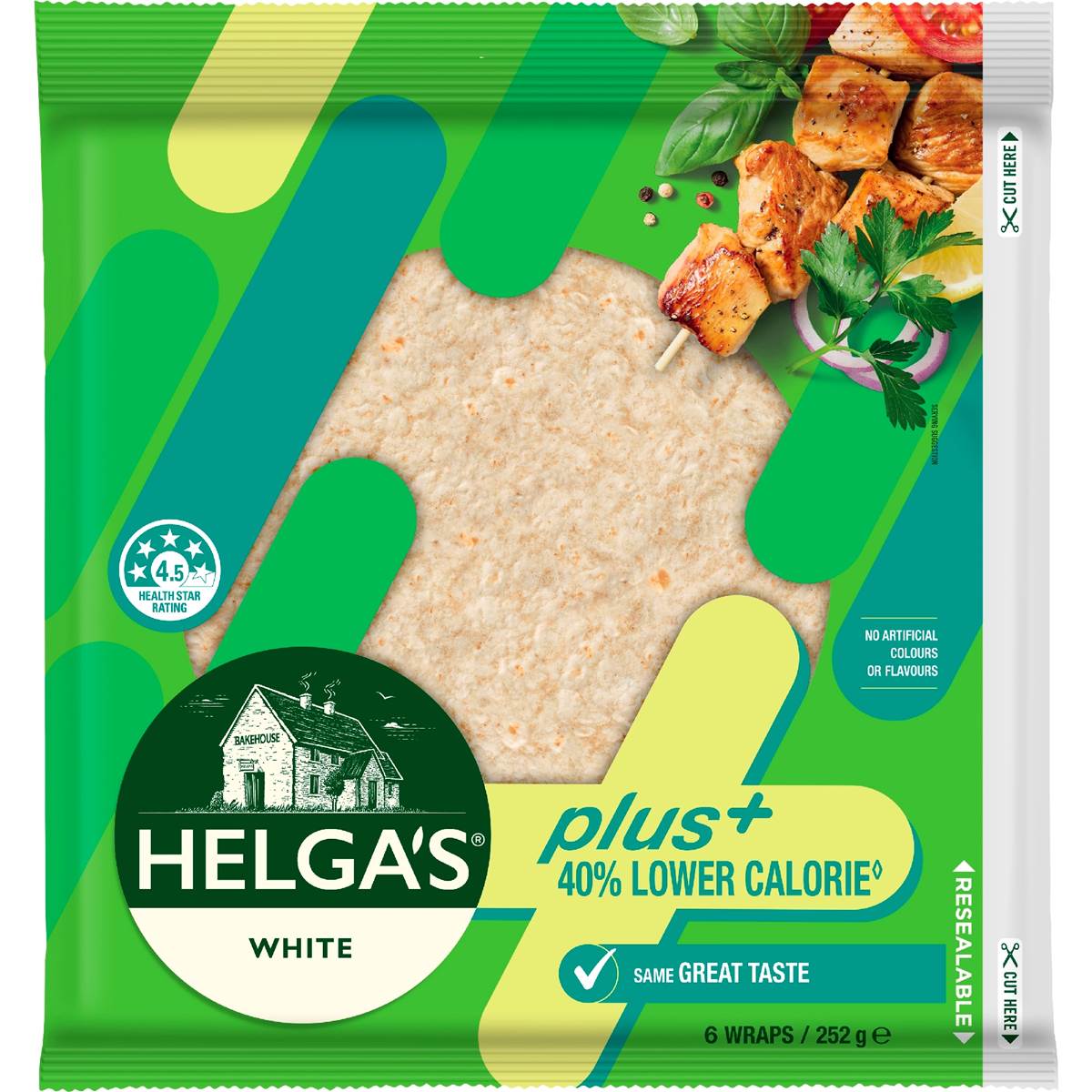 Helga's Plus Lower Calorie White Wraps 6 pack