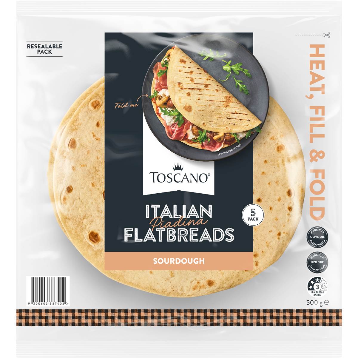 Toscano Italian Flatbread Sourdough 5 pack – Woolworths