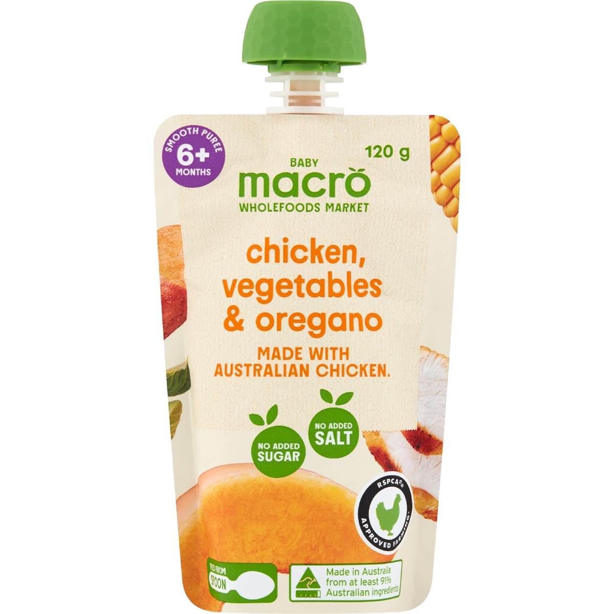 Macro Baby Food Pouch Chicken Vegetables & Oregano 6+ Months