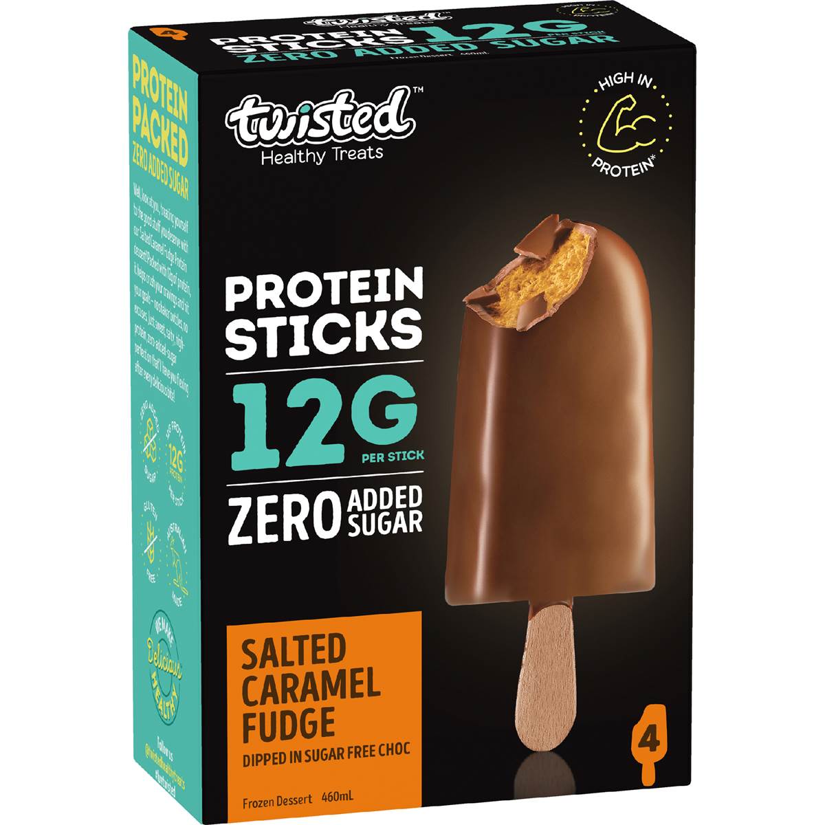 Twisted Healthy Treats Salted Caramel Fudge Protein Sticks