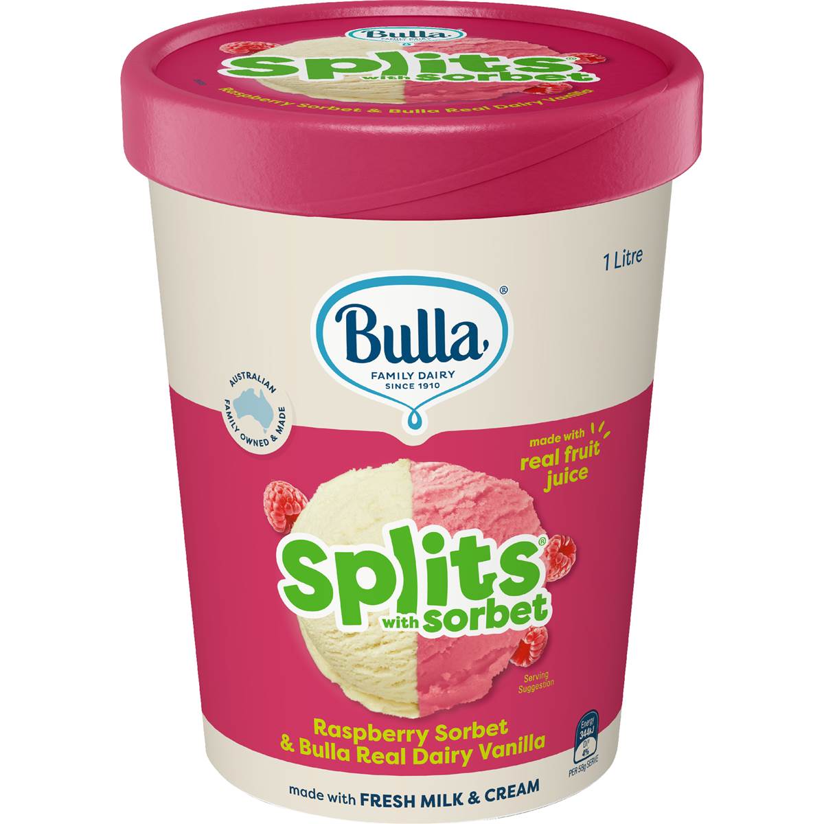 Bulla Splits Sorbet Tub Raspberry