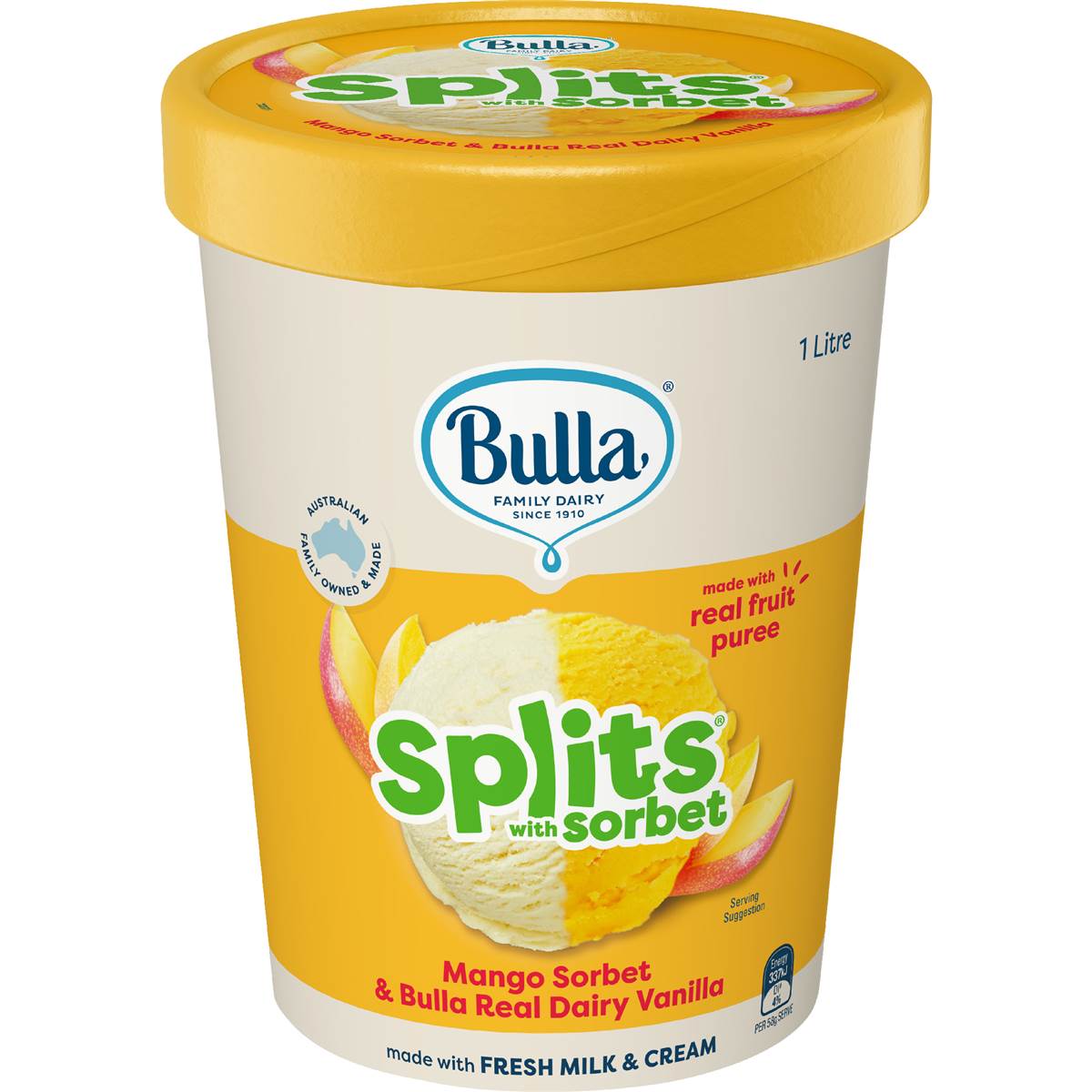 Bulla Splits Sorbet Tub Mango