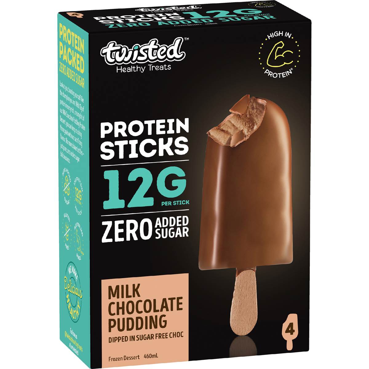 Twisted Healthy Treats Milk Chocolate Pudding Protein Sticks