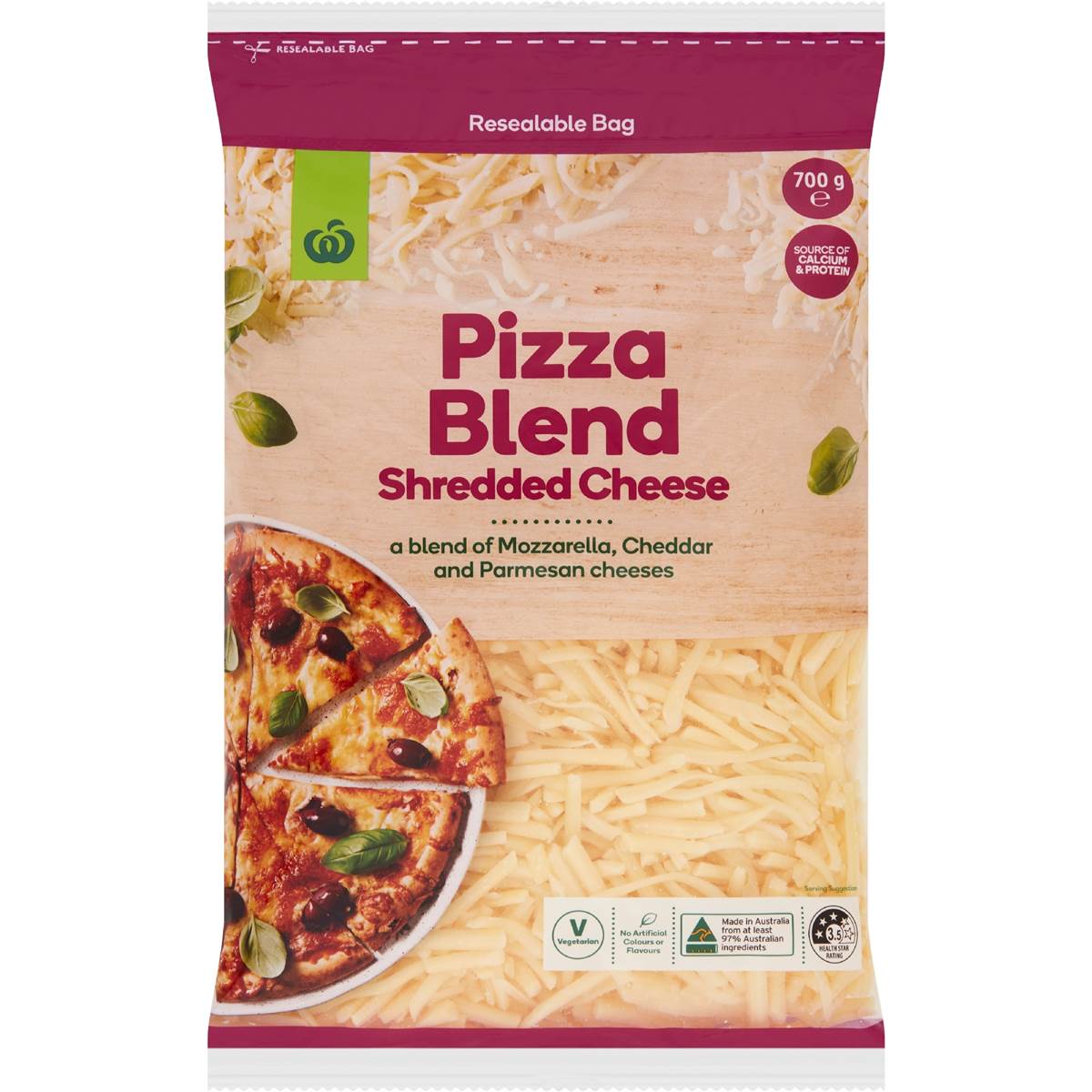 Woolworths Pizza Blend Shredded Cheese