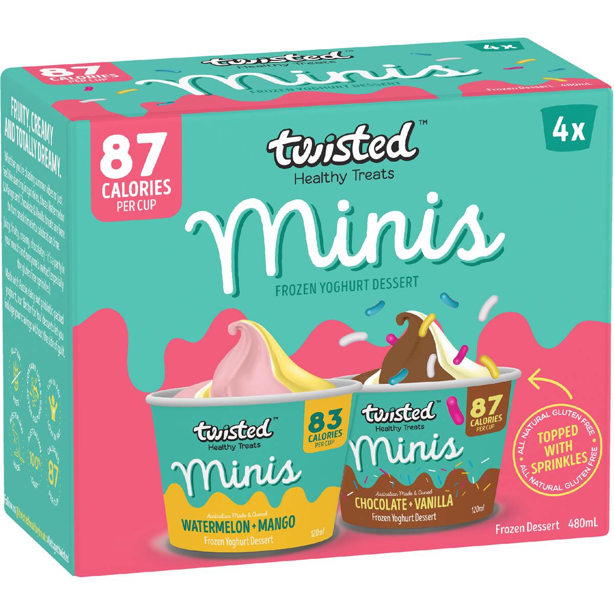 Twisted Healthy Treats Mini's Frozen Yoghurt Dessert Aussie Faves