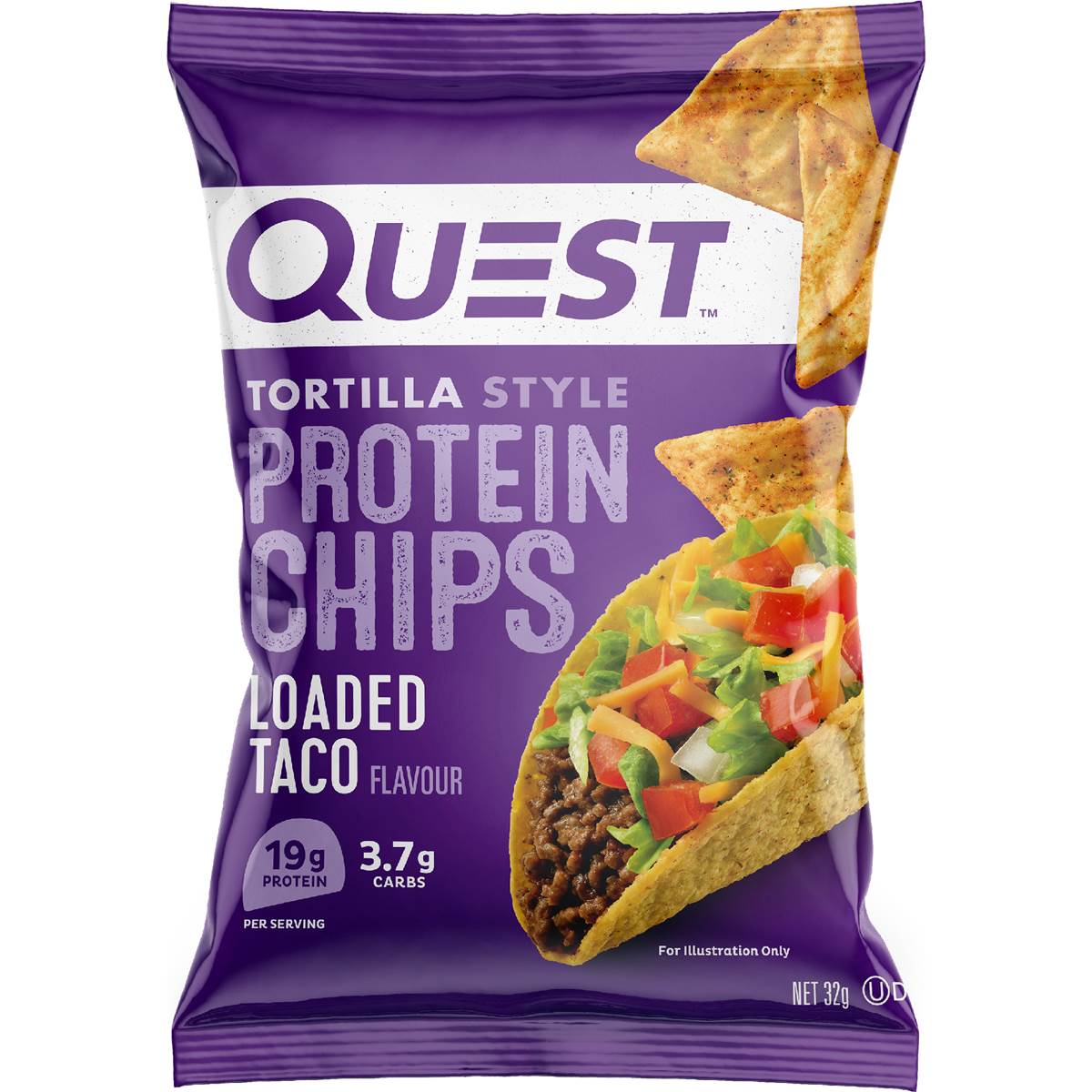 Quest Tortilla Style Protein Chips Loaded Taco Flavour