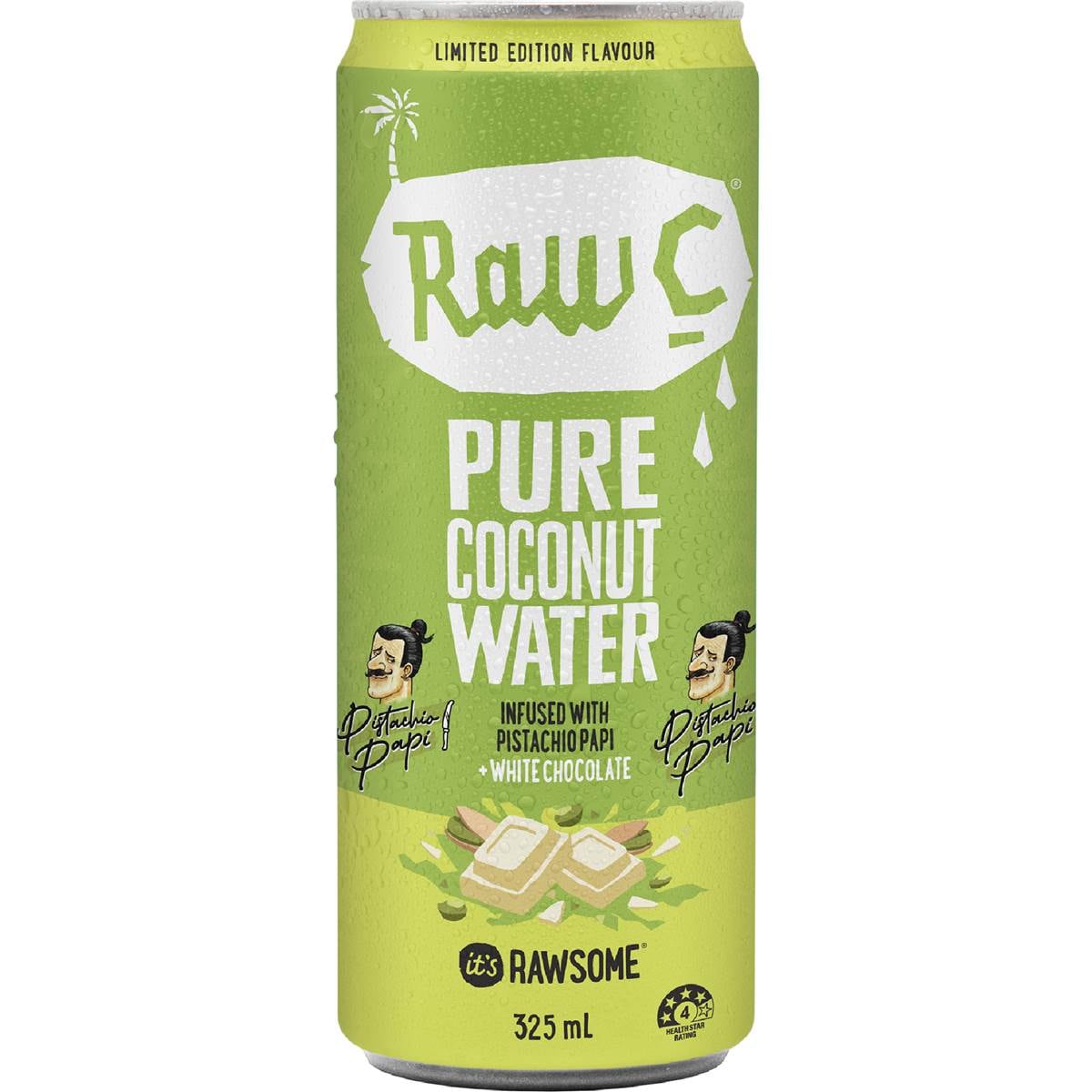 Raw C Pure Coconut Water White Chocolate & Pistachio Papi