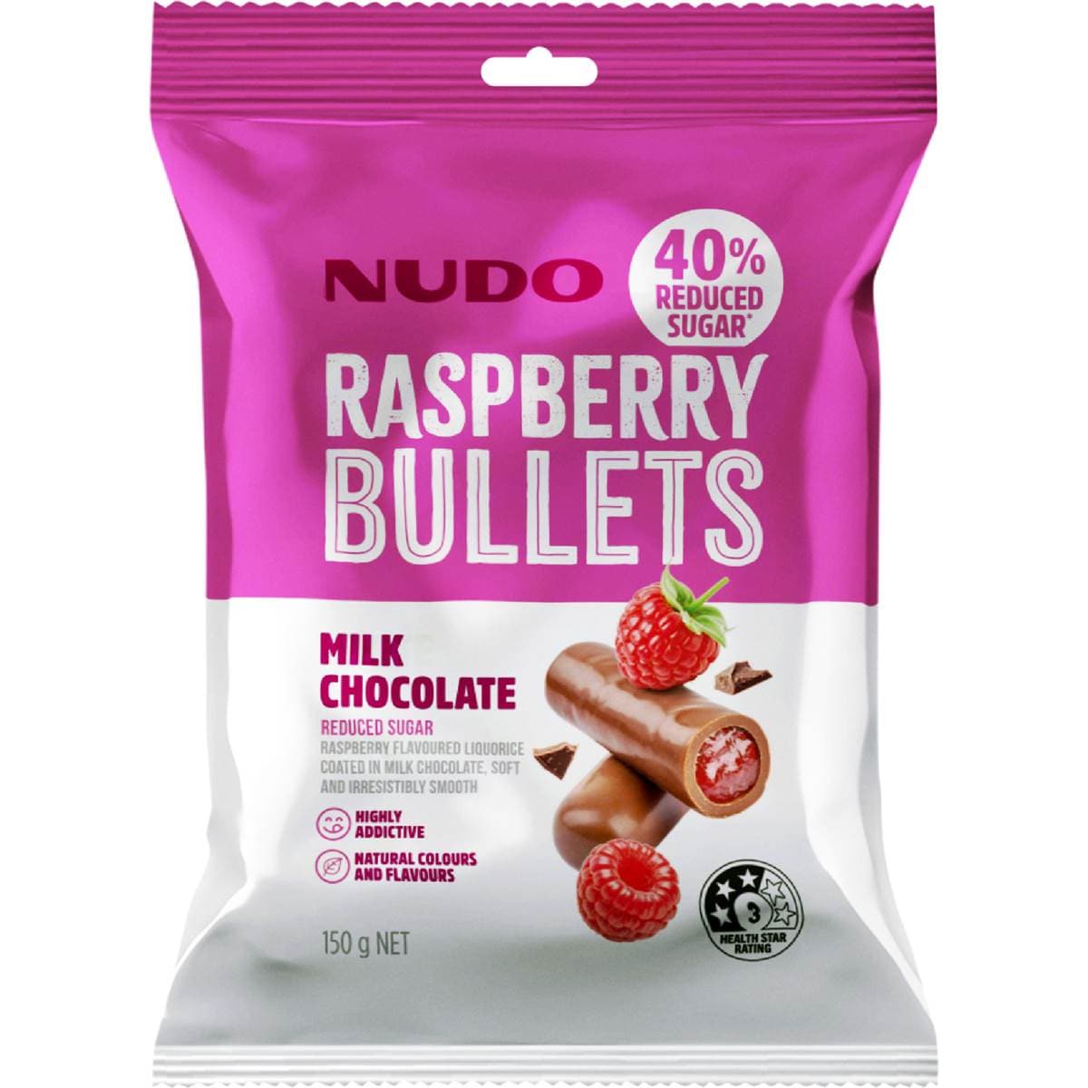 Nudo Raspberry Bullets Milk Chocolate 150g – Woolworths