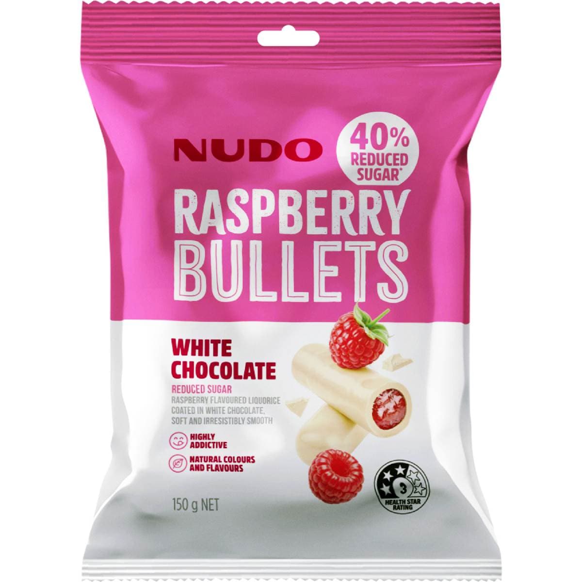 Nudo Raspberry Bullets White Chocolate 150g – Woolworths