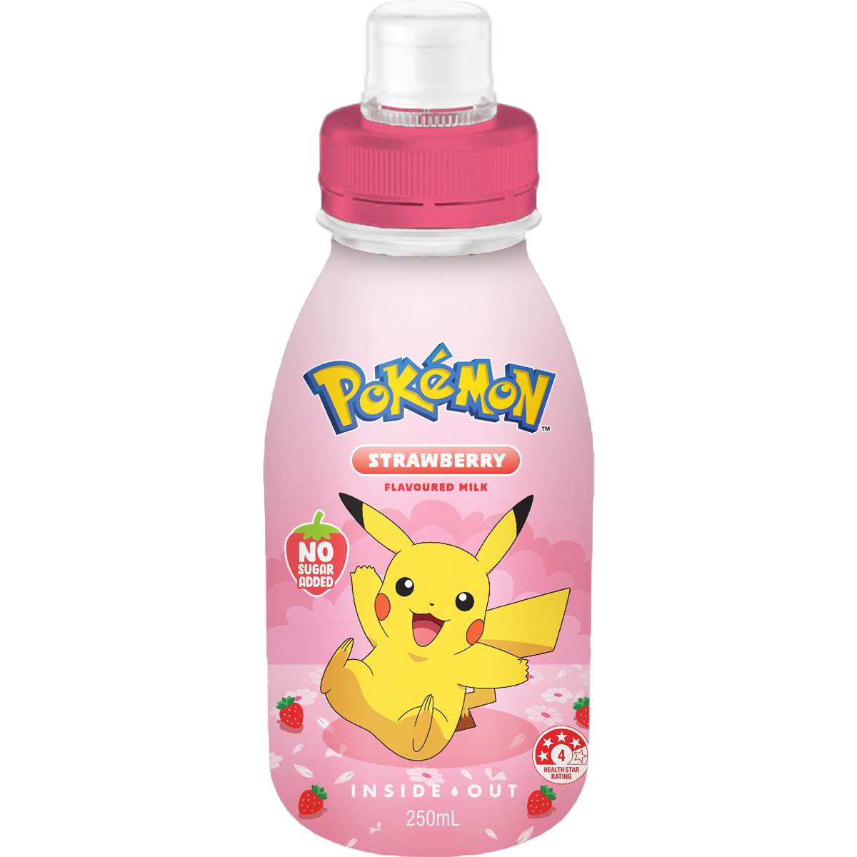 Inside Out Pokemon Milk Pop Top Strawberry 250mL