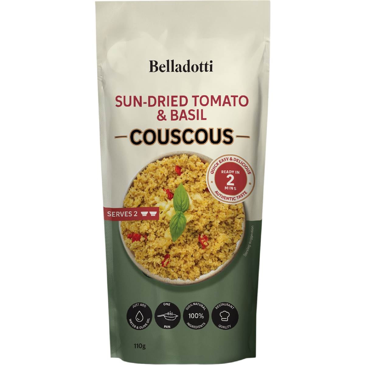 Belladotti Cous Cous Sun-Dried Tomato & Basil 110g – Woolworths