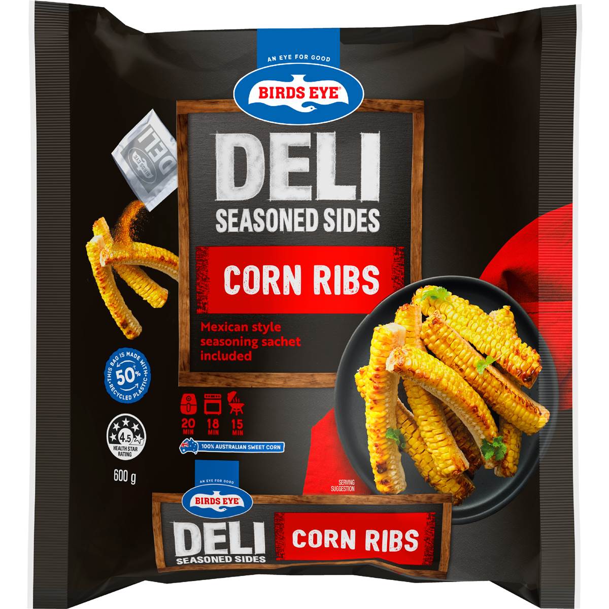 Birds Eye Deli Frozen Seasoned Sides Corn Ribs 600g