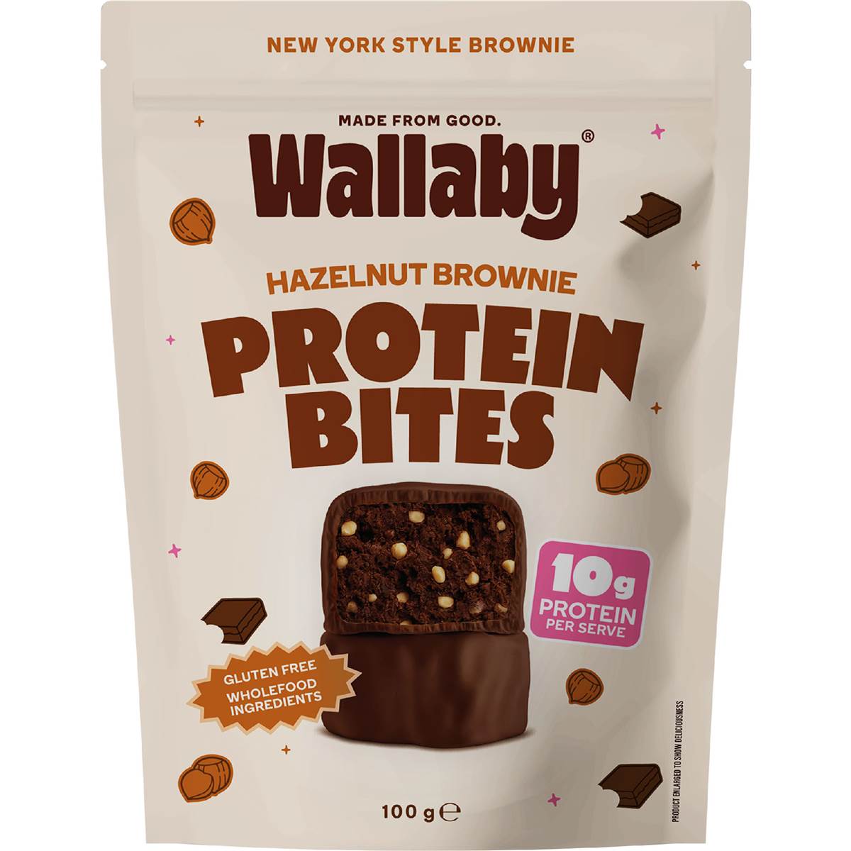 Wallaby Protein Bites Hazelnut Brownie