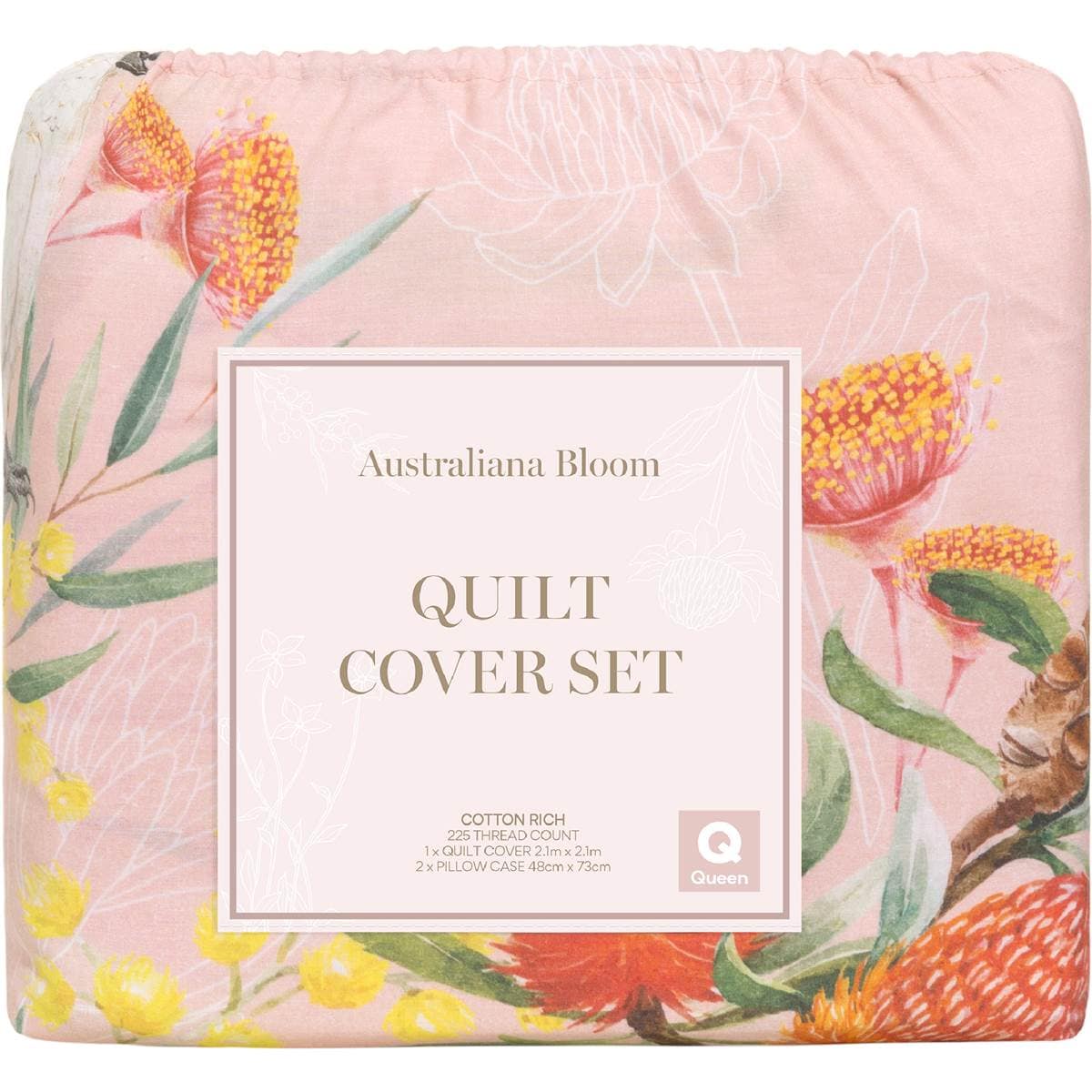 Australiana Bloom Queen Quilt Cover Set each