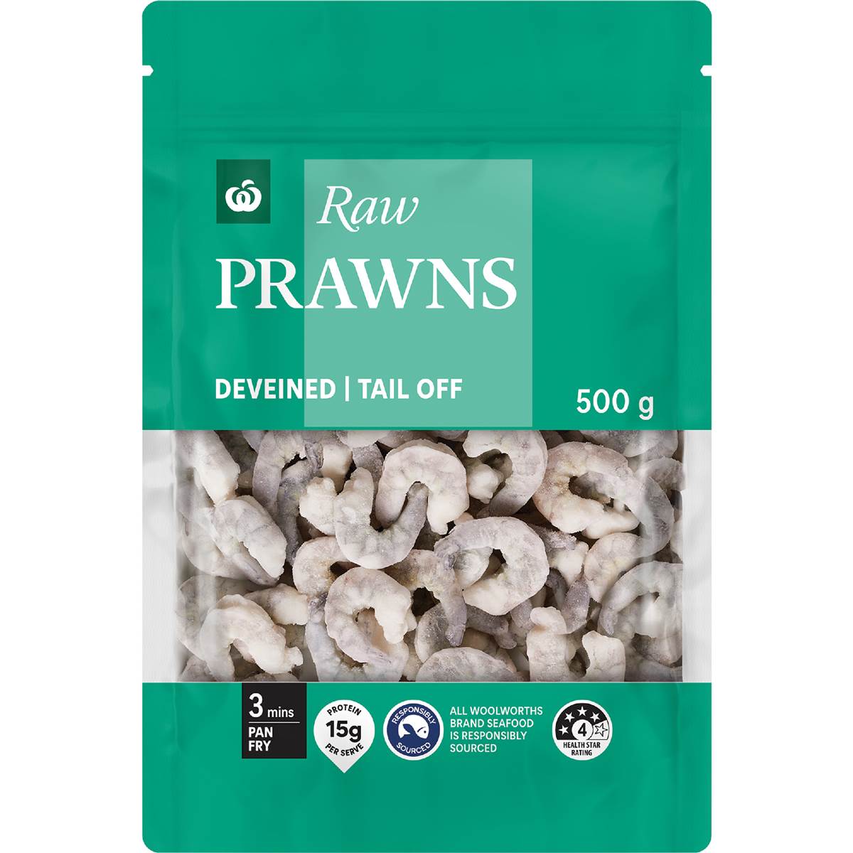 Woolworths Frozen Raw Prawns Tail Off