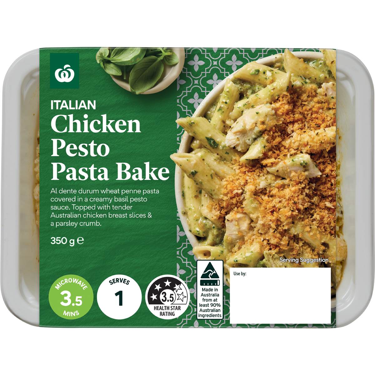 Woolworths Chicken Pesto Pasta Bake 350g