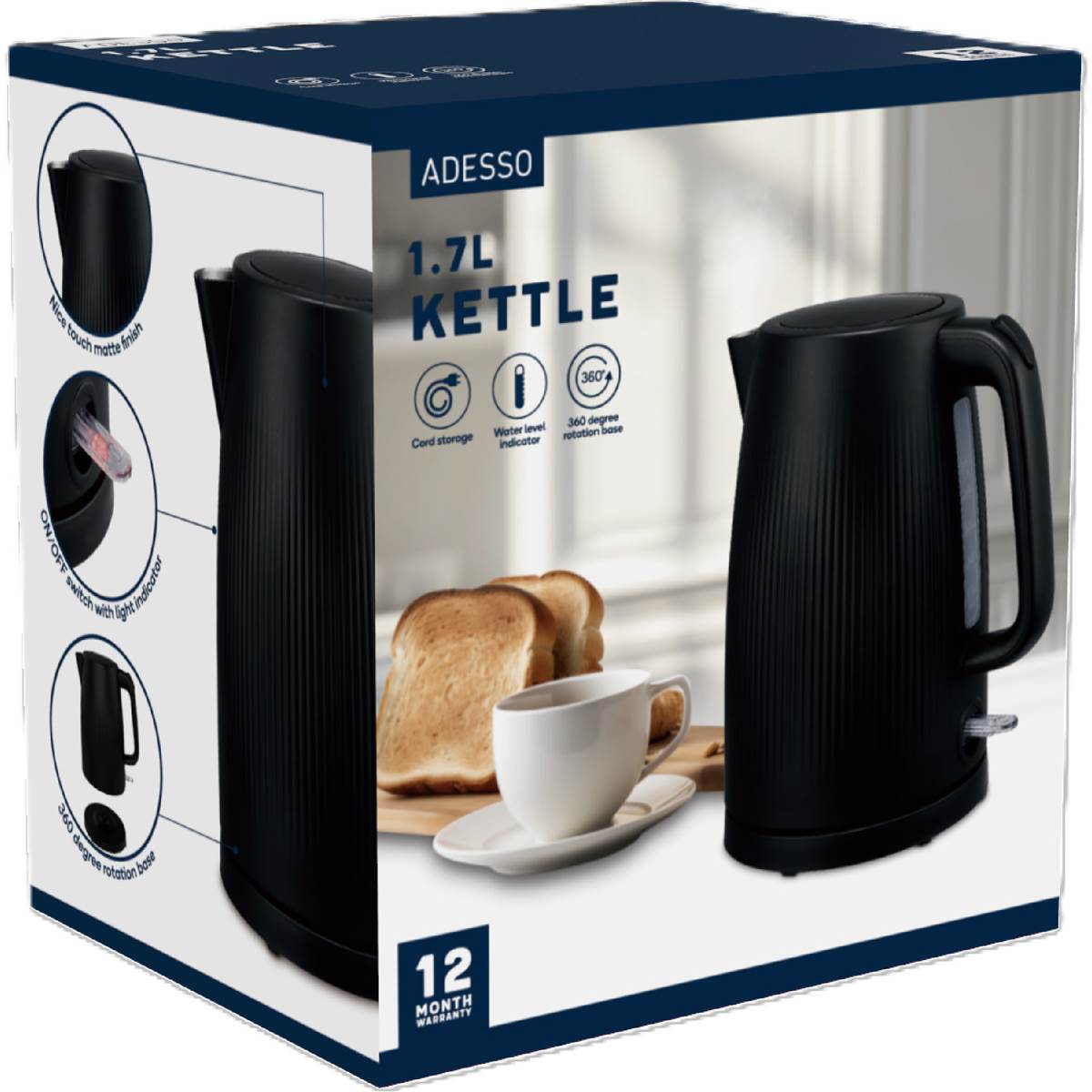 Adesso Kettle 1.7L Assorted