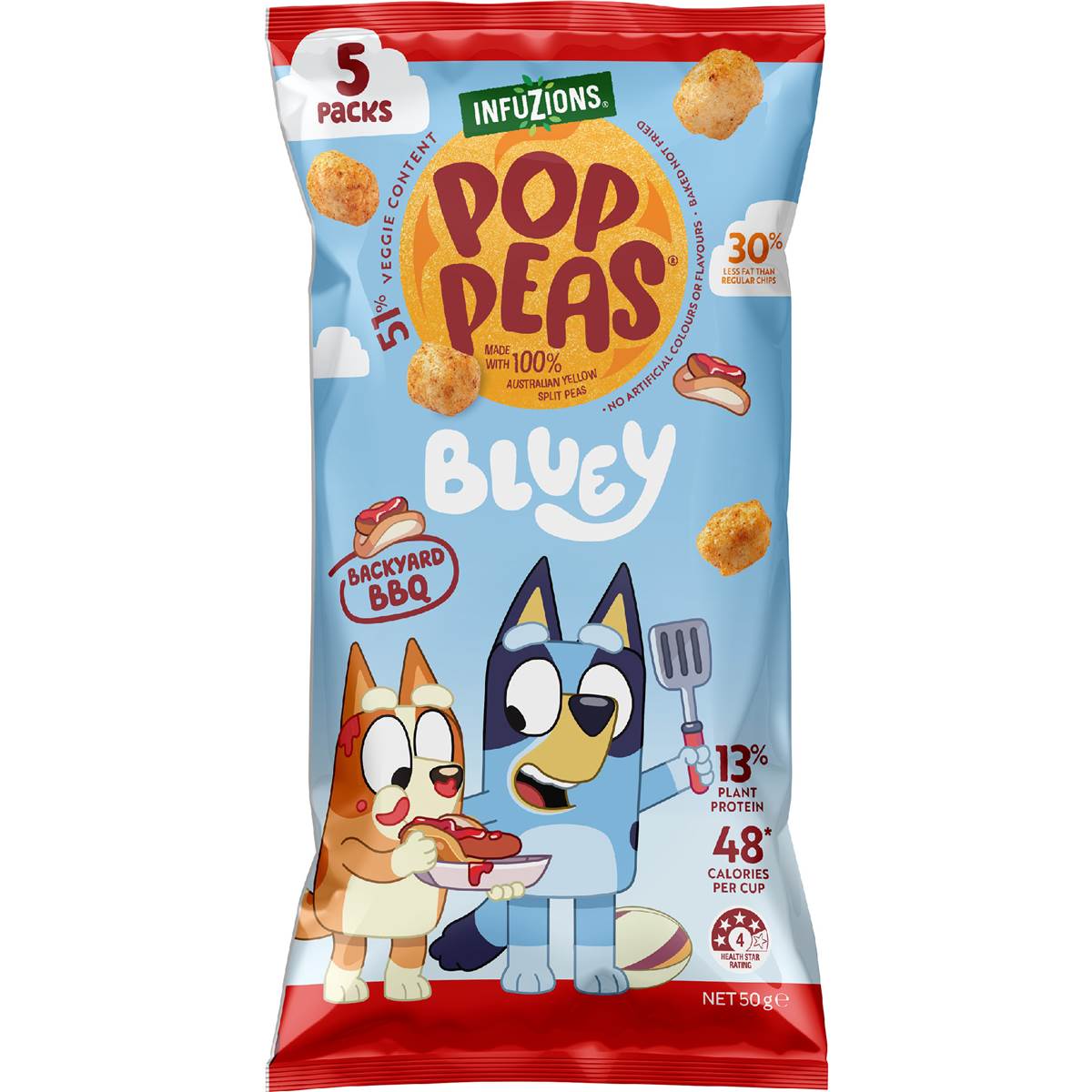 Infuzions Bluey Backyard BBQ Poppeas 10g x 5 pack