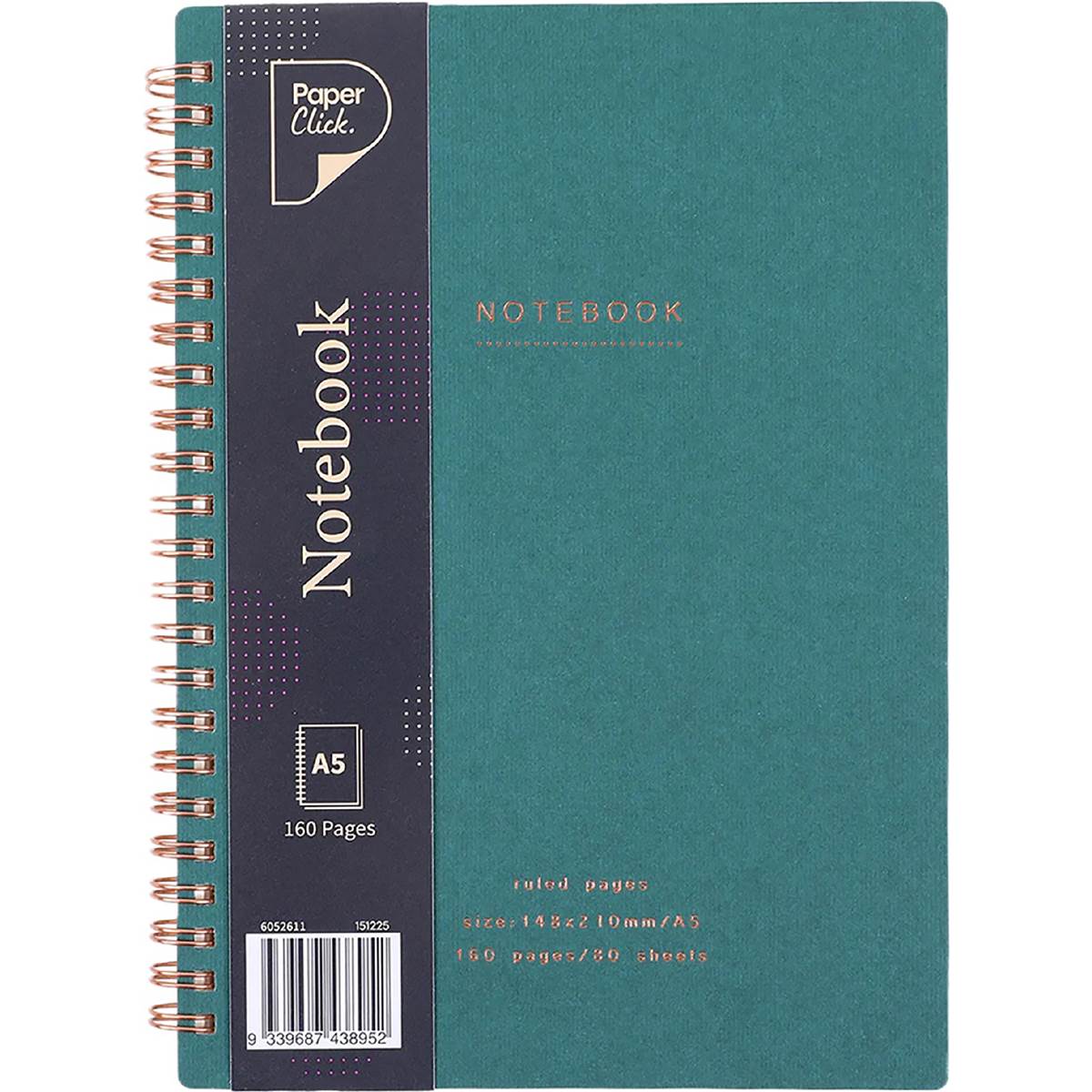 Paperclick A5 Spiral Notebook 160 Pages Assorted