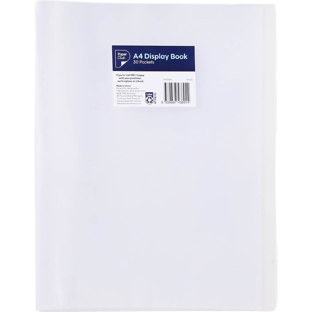 Paperclick A4 Display Book 30 Pages Assorted