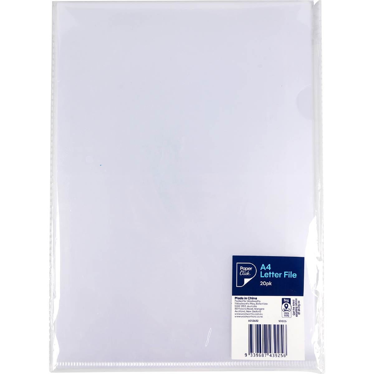 Paperclick A4 Letter File Clear