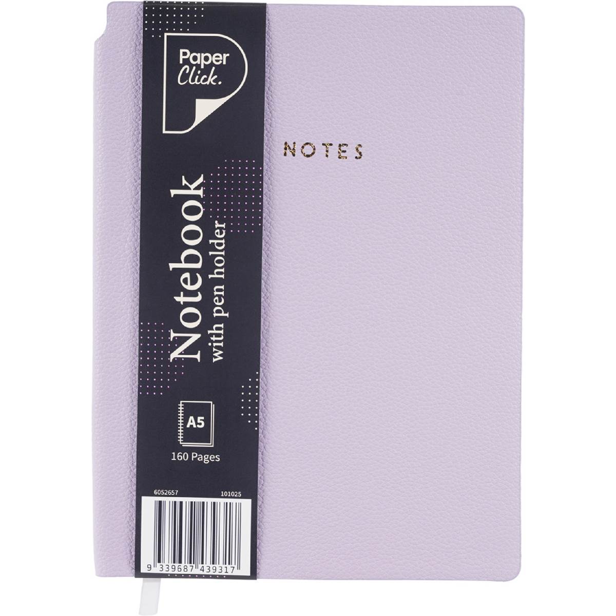 Paperclick A5 Notebook With Pen Holder 160 Pages Assorted