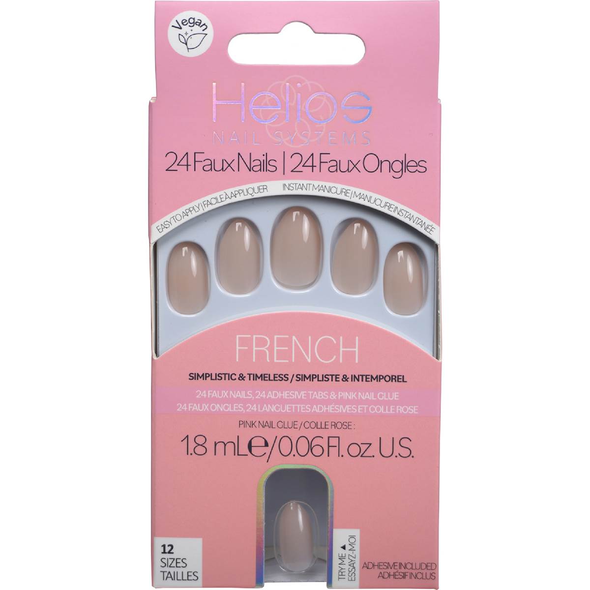 Helios Faux Press On Nails French