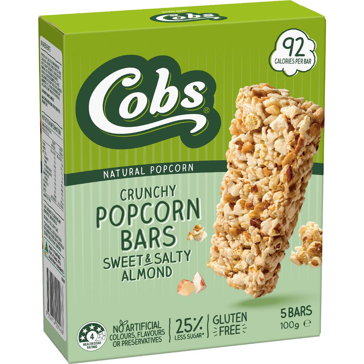 Cobs Crunchy Popcorn Bars Sweet & Salty Almond 5 pack