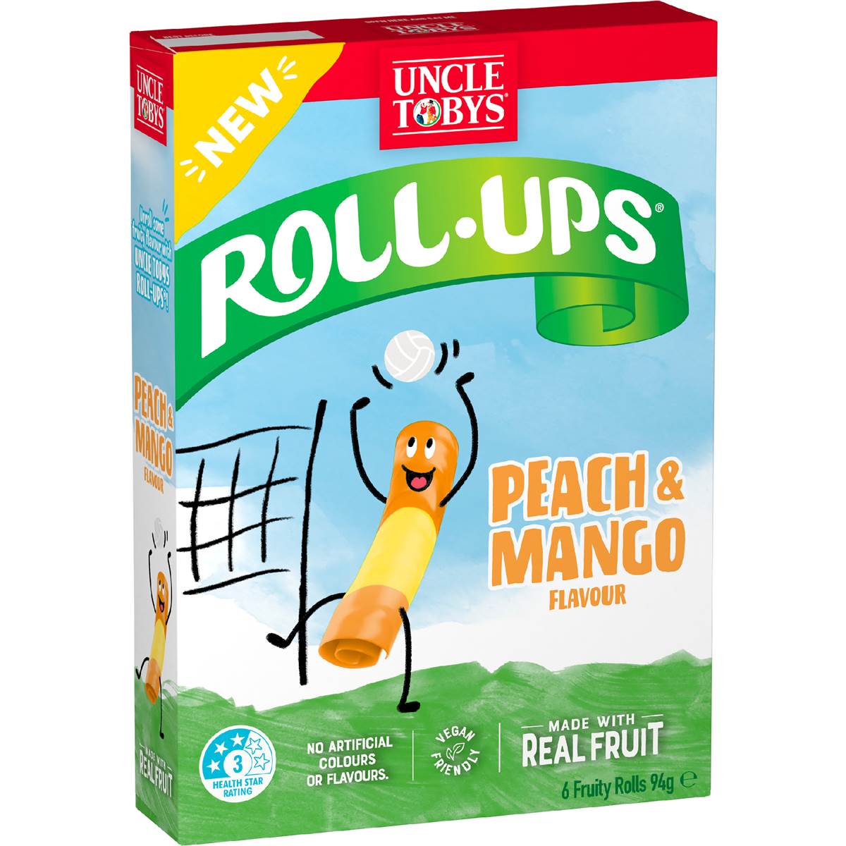 Uncle Tobys Roll Ups Peach & Mango 6 pack