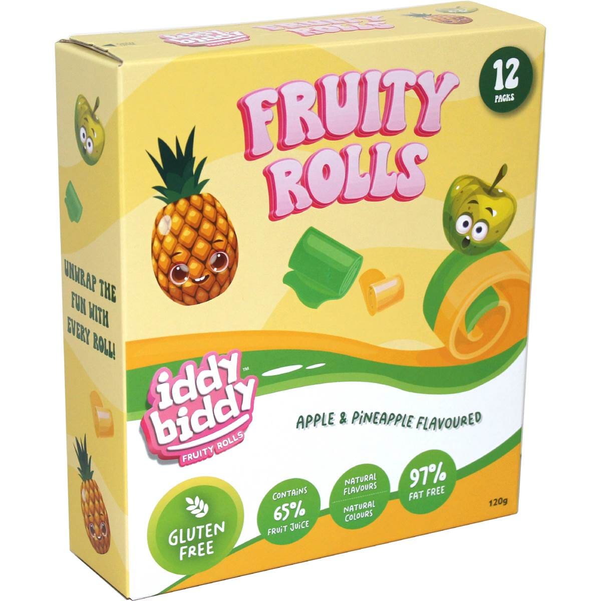 Iddy Biddy Fruity Rolls Apple & Pineapple 12 pack
