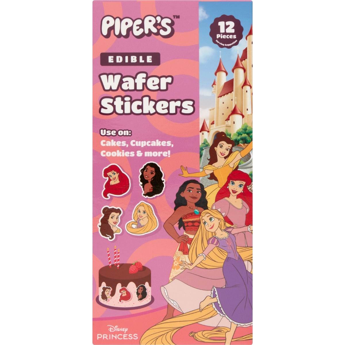 Piper's Edible Wafer Stickers Disney Princess