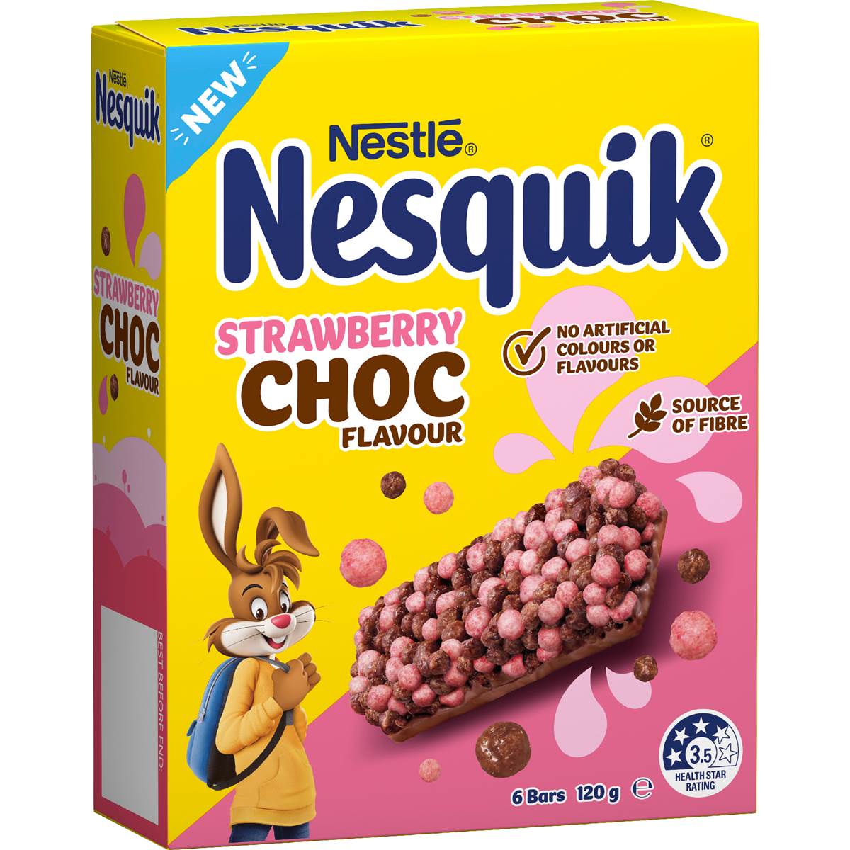 Nesquik Cereal Bar Strawberry Choc 6 pack