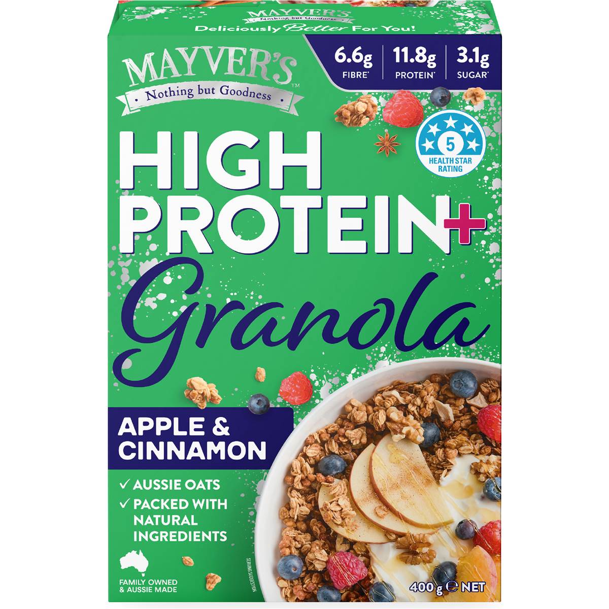 Mayver's High Protein Granola Apple & Cinnamon 400g