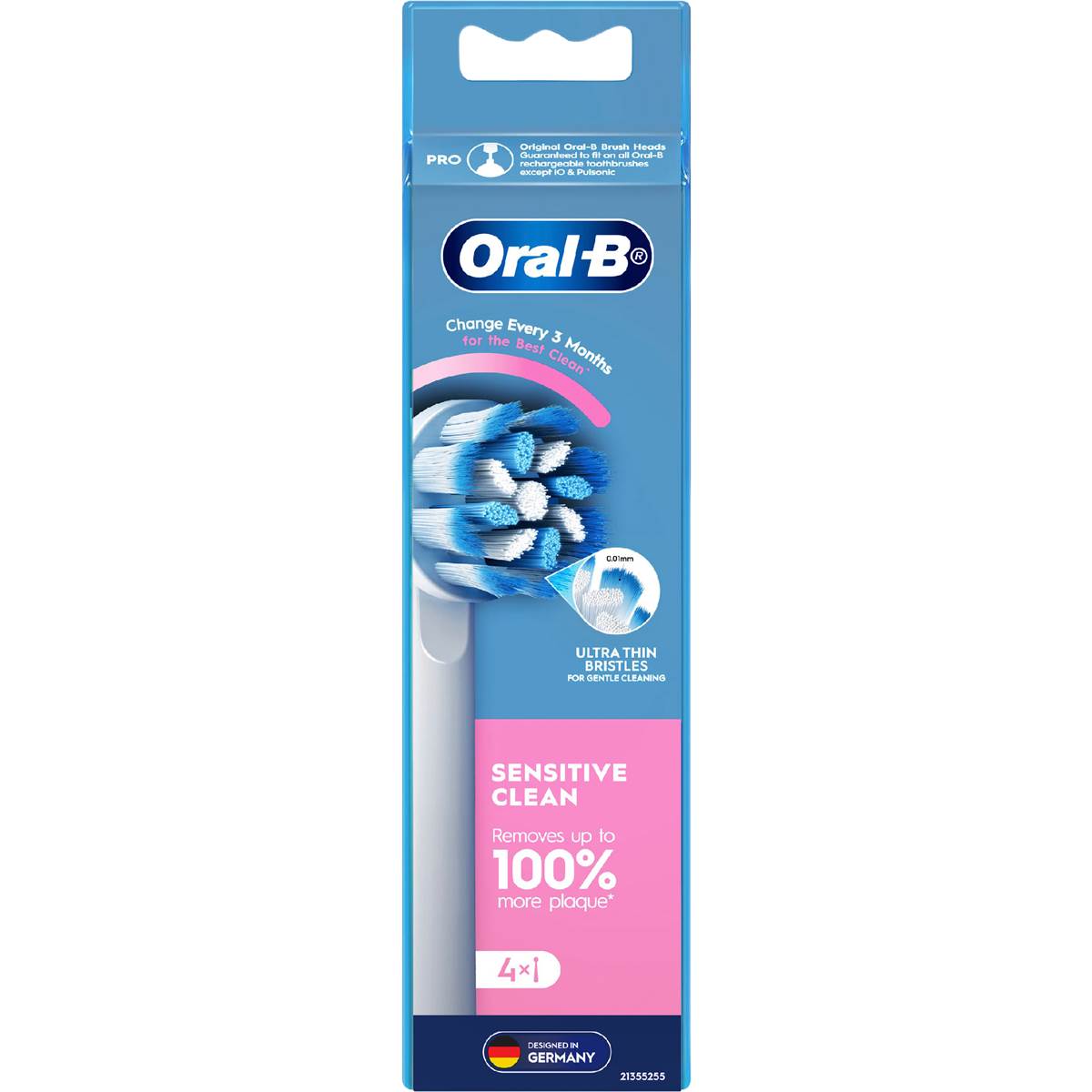 Oral-B Sensitive Clean Replacement Tooth Brush Heads 4 pack