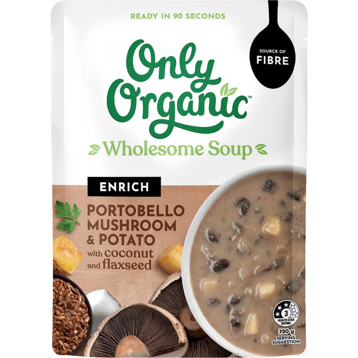 Only Organic Enrich Soup Pouch Portobello Mushroom & Potato 320g