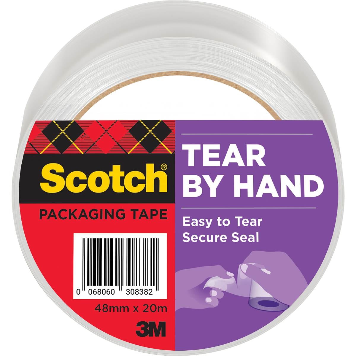Scotch Tear By Hand Packaging Tape 48mm x 20m