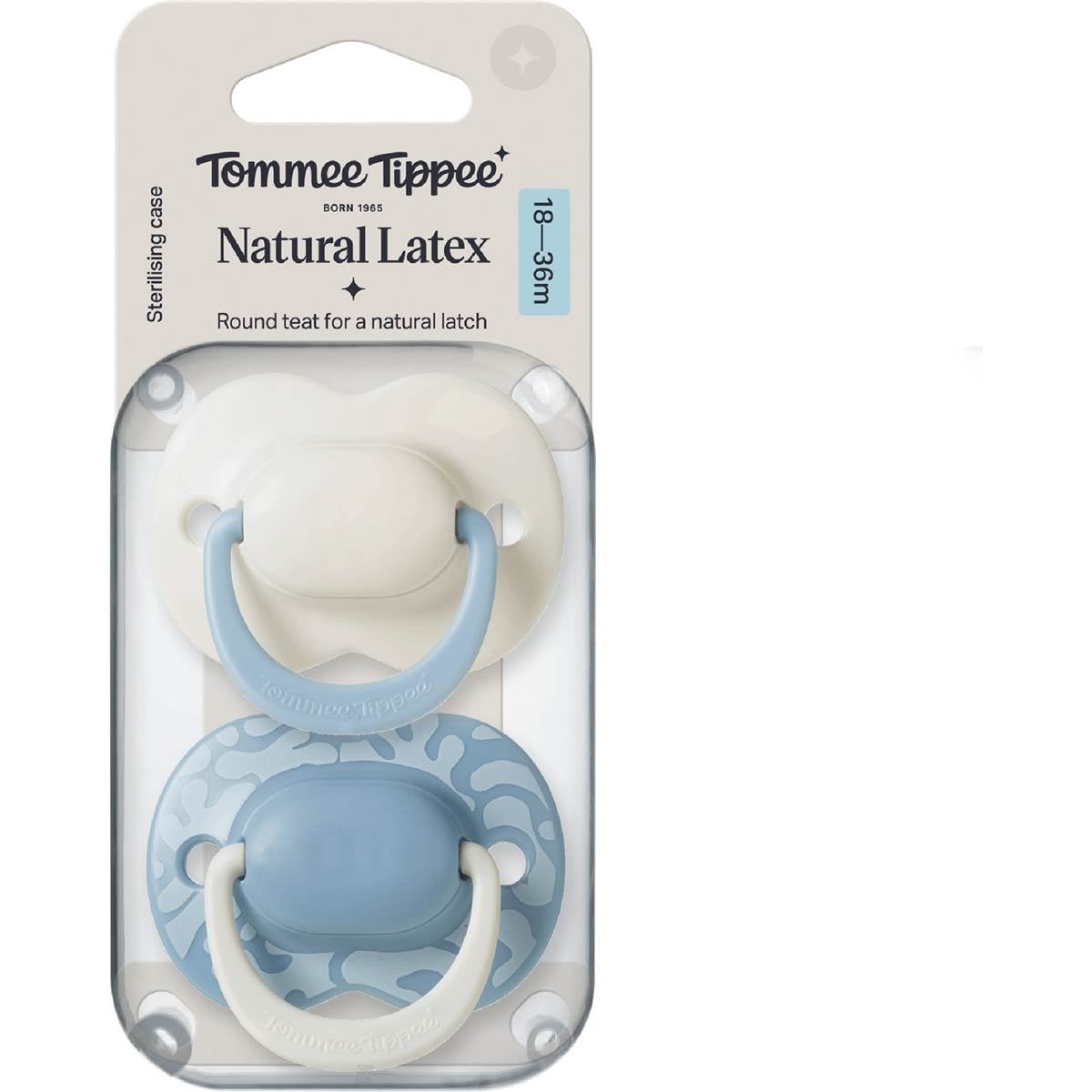 Tommee Tippee Natural Latex Soother 18-36M Assorted 2 pack