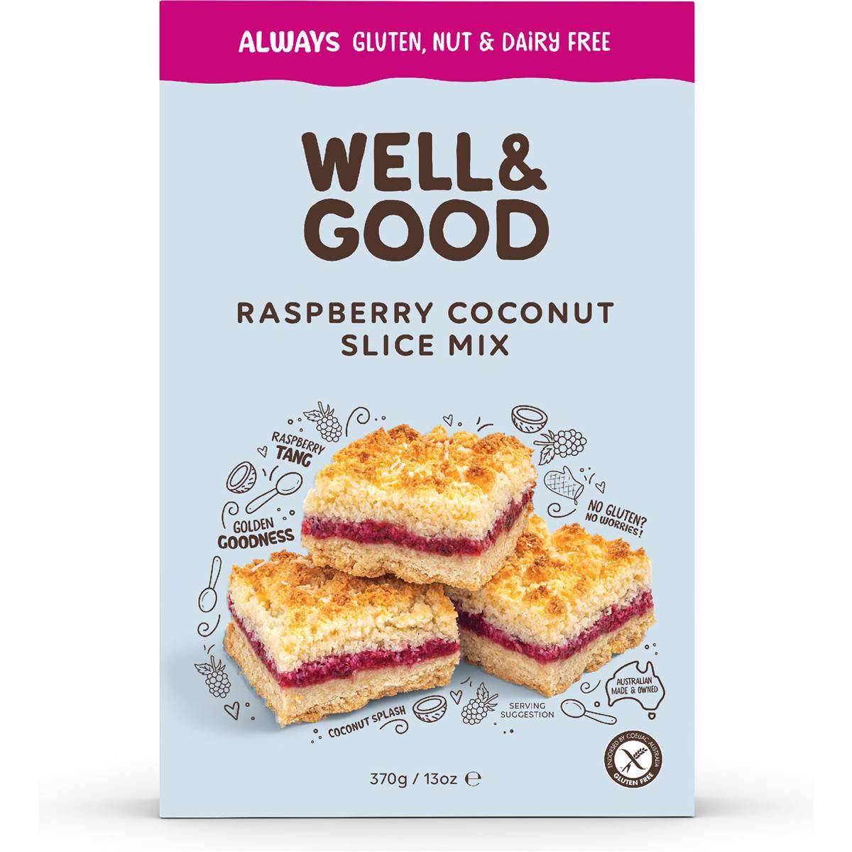 Well & Good Raspberry Coconut Slice Mix