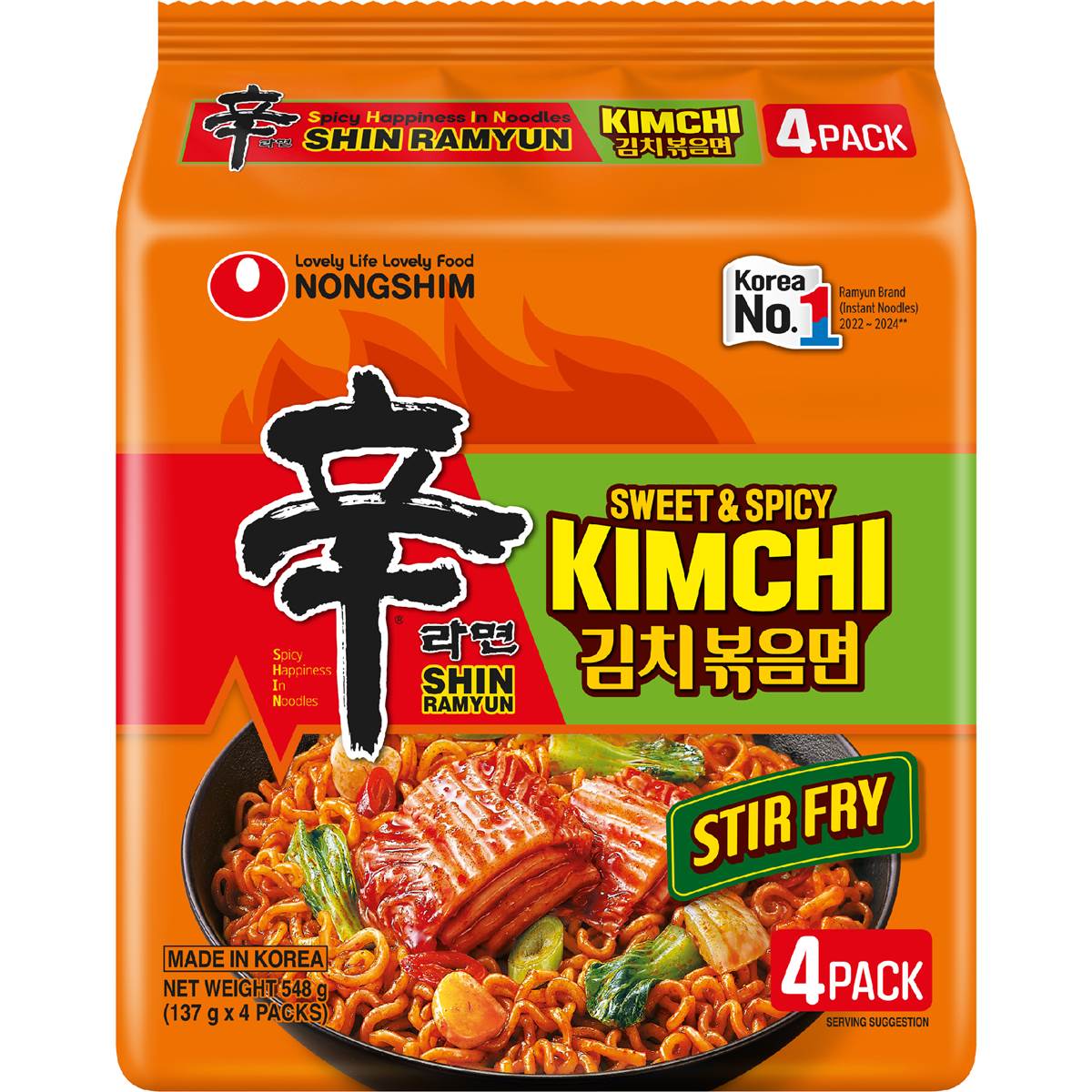 Nongshim Shin Ramyun Sweet & Spicy Kimchi Stir Fry