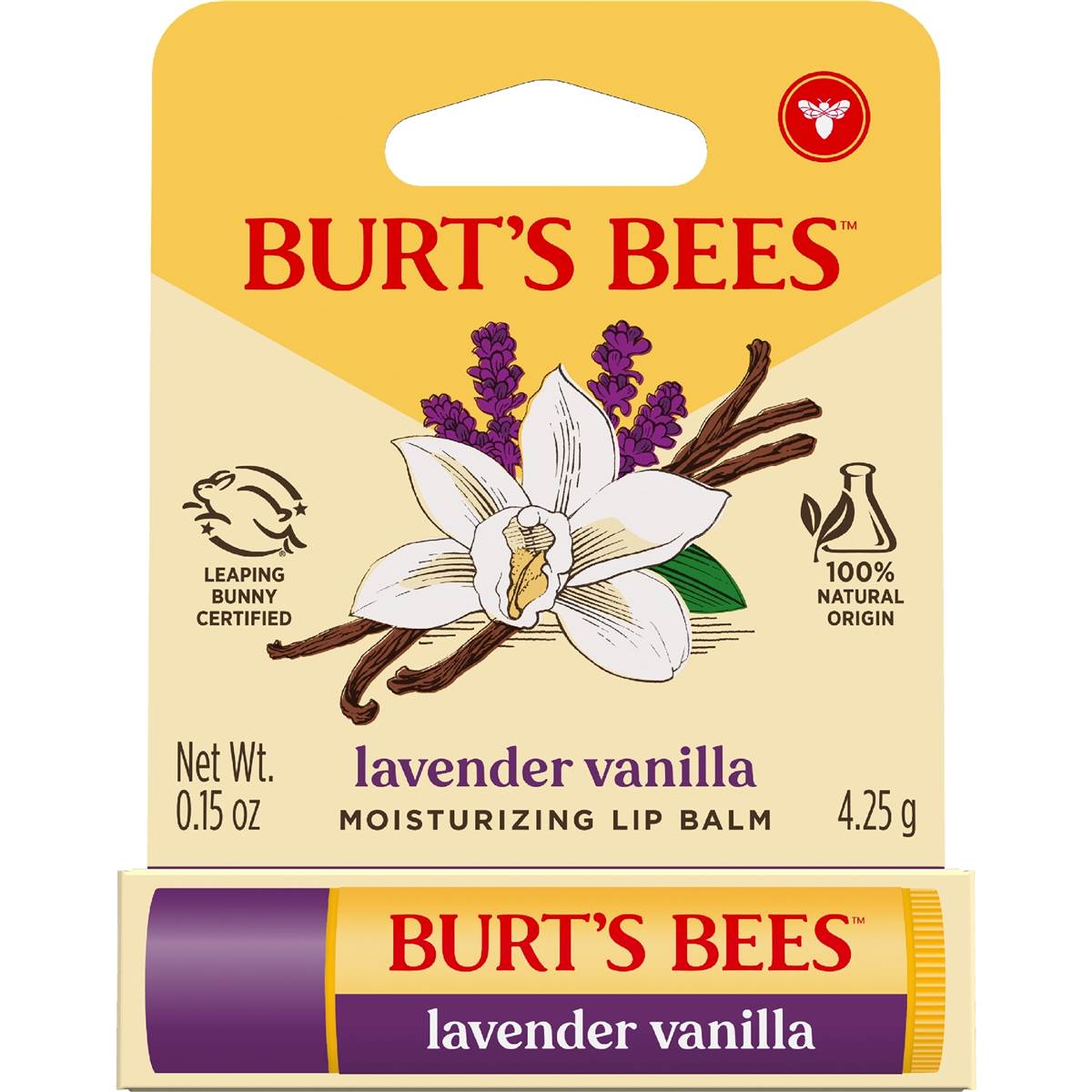 Burt's Bees Moisturising Lip Balm Lavendar Vanilla